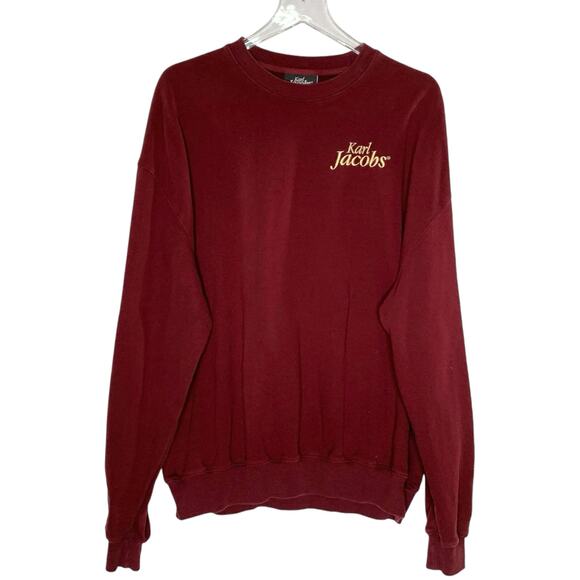 Karl Jacobs Other - Karl Jacobs M Mens Sweatshirt Unisex Burgundy Crewneck Pullover LIMITED EDITION